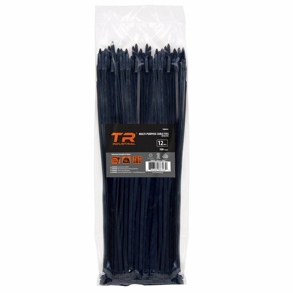 Tr Industrial Multi-Purpose UV Cable Ties 200-Piece, 12in, Black TR88303W-2PK